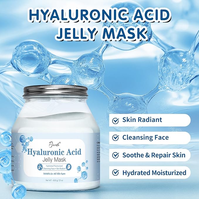 Jelly Masks Set for Facials Professional, Hyaluronic Acid Jelly Mask Powder with Mixing Bowl Set, Peel Off Hydrojelly Mask for Moisturizing & Hydrating, Christmas Spa Gifts for Women