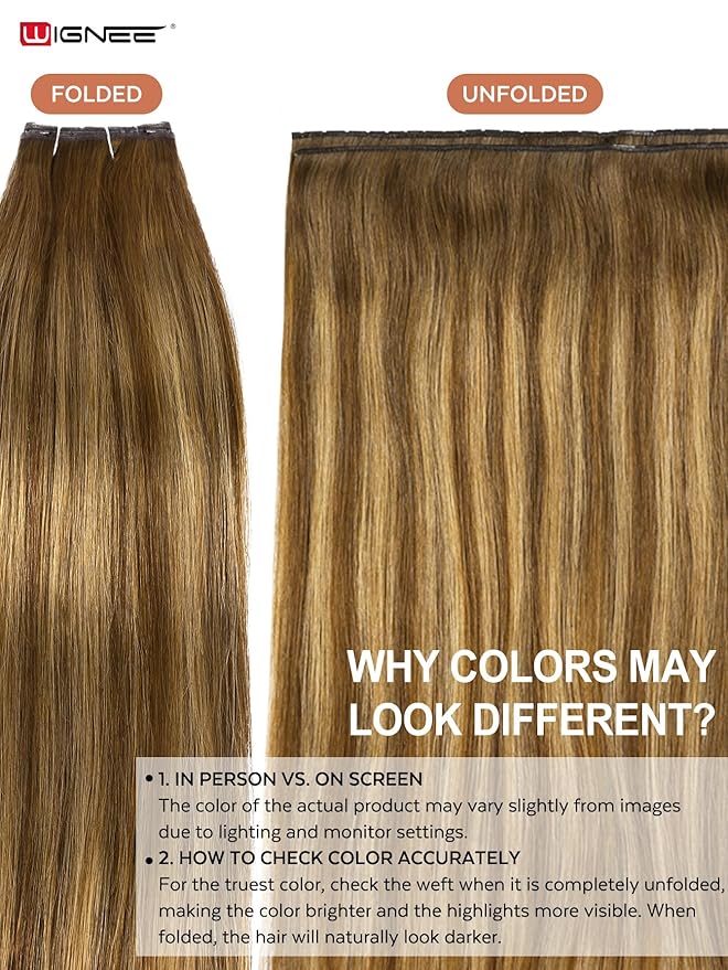 WIGNEE Butterfly Invisible Weft Hair Extensions Human Hair 18 Inch Micro Beads 100% Real Remy Human Hair Extensions T4/27 Highlight Honey Blonde Hair Extensions Real Human Hair for Strong Volume
