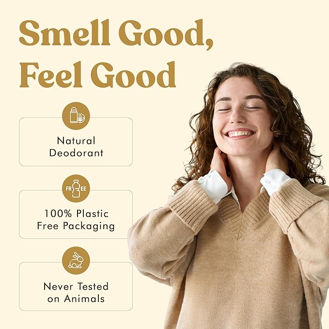 Vibe Aluminum Free Natural Deodorant for Women and Men - Long Lasting Odor Control with Organic Coconut Oil and Beeswax for Sensitive Skin, No Baking Soda or Parabens, Plastic Free (Lavender)