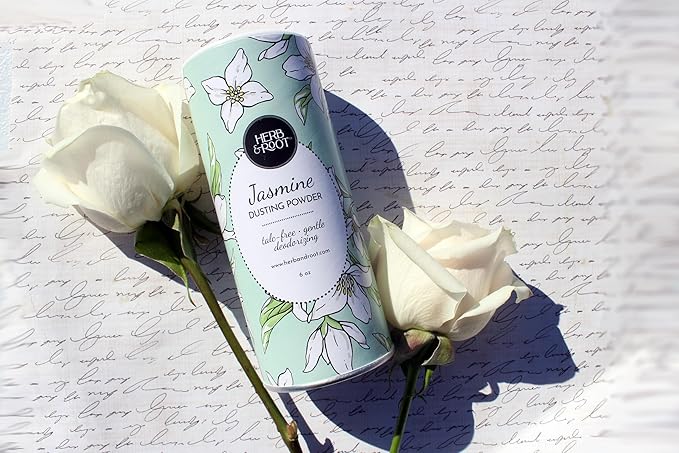 Herb & Root Talc Free Body Dusting Powders. Rose, Vanila, Sandalwood, Lavender, Jasmine, and Gift Sets (Full Size, Jasmine)