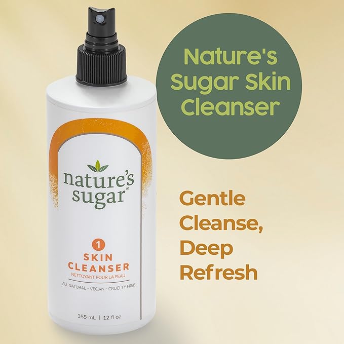Nature's Sugar Prewax Skin Cleanser – Prep & Cleanse Spray for Waxing Care – Supports Paste Adhesion, Smooth Removal & Skin Wellness – Pre Wax Essentials for Body & Bikini – 355 ml / 12 fl oz