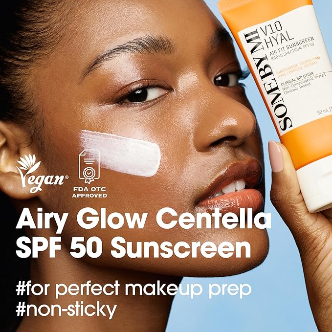 SOME BY MI V10 Hyal Air Fit Sunscreen SPF 50 – Pack of 2 – Korean Centella Sunscreen for Face with UV Protection – Non-Greasy, No White Cast, No Eye Irritation for Sensitive Skin – Korean Skin Care