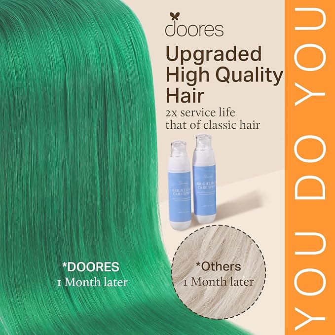 Doores I Tips Hair Extensions Real Human Hair, Green 18 Inch 25g, Extensions For Women, Colorful Natural Hair Extensions