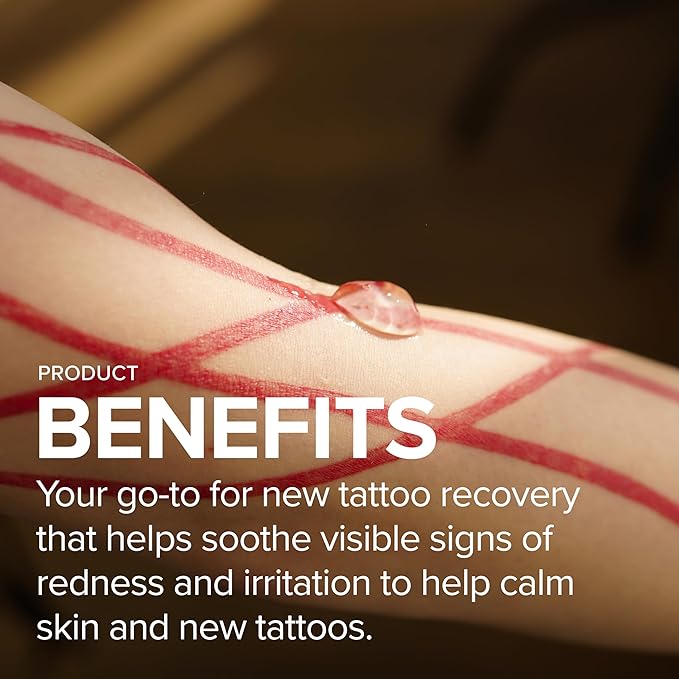 Tattoo Aftercare Soothing Gel & Moisturizer As Seen on Shark Tank - Premium Tattoo Supplies for New Tattoo Care, Anti-Itch - Tattoo Care Gel Made with Clean Ingredients