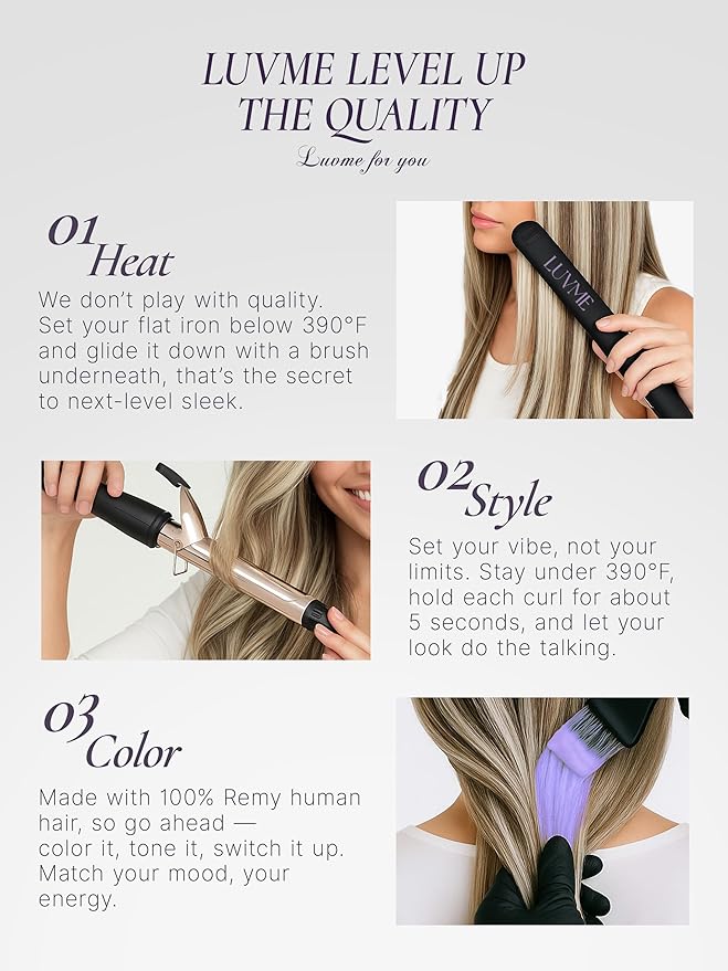 LUVME Handmade Weft Clip in Hair Extensions Human Hair 20 Inch 150g 9pcs Warm Ash Balayage Straight Double Weft Seamless Clip-ins for Natural Volume