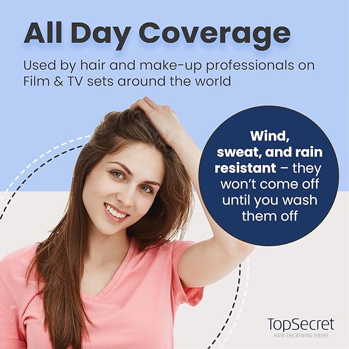 Top Secret Hair Thickening Building Fibers Applicator Included - Undetectable & Natural Hair Filler for Men & Women - Instantly Fill In Thinning Hair - Weather & Sweat Resistant (Light Blonde, Large)
