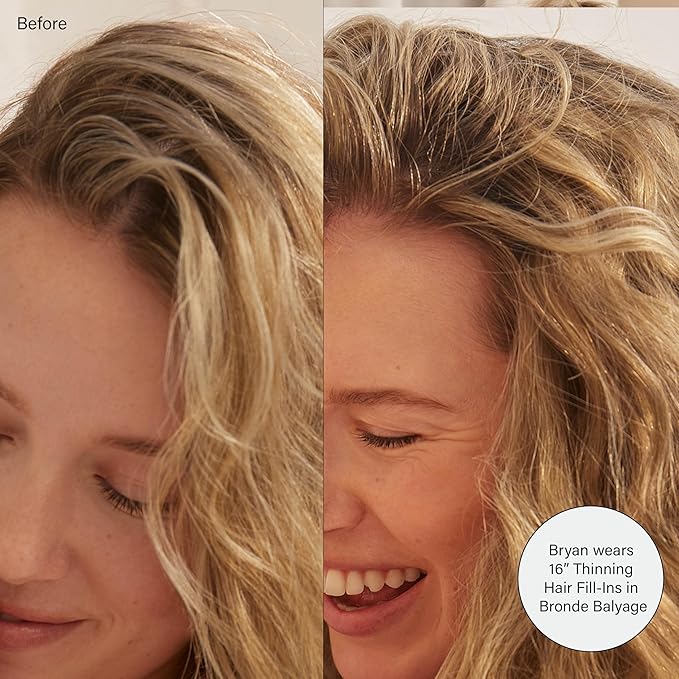 Luxy 100% Remy Human Hair Extensions for Thin Hair Thinning Hair Fill-Ins – 6 Seamless Wefts Multi-Dimensional Color Blend - Natural-Looking Volume & Coverage 80 grams 16" Bronde Balayage Thinning