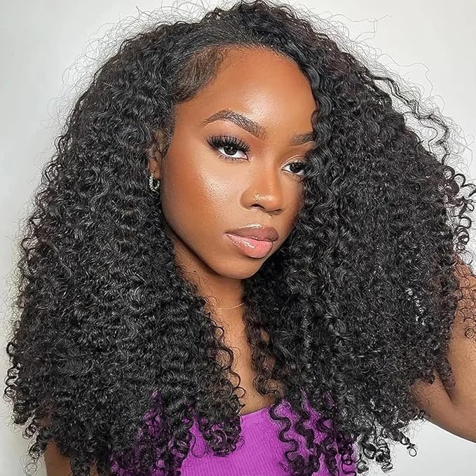 Deep Wave Human Hair Half Wig 200 Density Invisible Hairline 3 In 1 360 Drawstring Glueless Human Hair Wig Beginner Friendly Natural Color 18 Inch