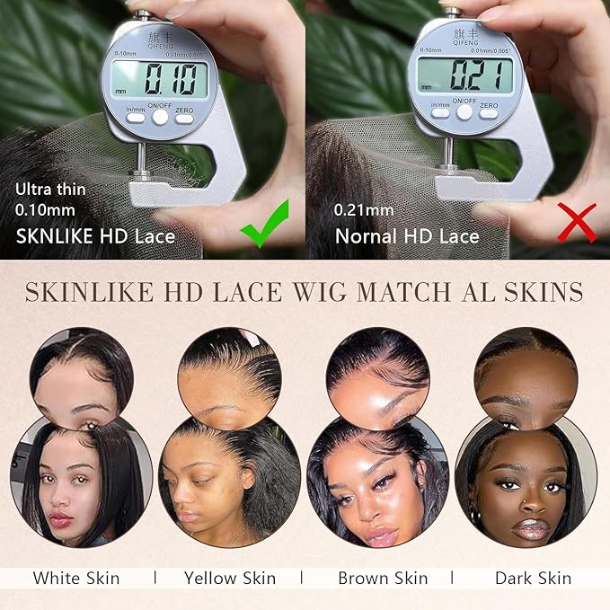 Body Wave Highlight Ombre Lace Front Wig Human Hair 13x4 Full Frontal Lace Wig Skinlike Swiss HD Lace 0.10mm Ultra-thin Invisible 200 Density 100% Real Human Hair Pre-plucked Tiny Knots Balayage Brown