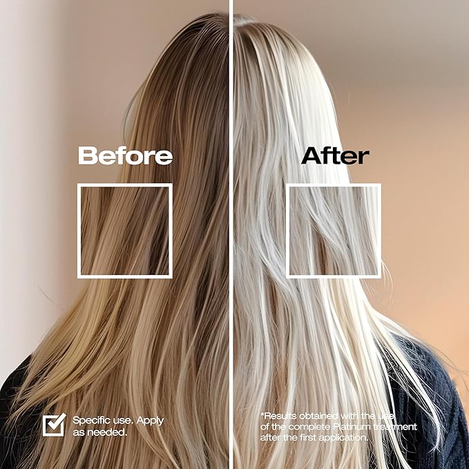 abril et nature - Platinum Professional Mask - For Blonde, Bleached, Highlighted, and/or Gray Hair - Violet Toner - Goodbye Yellow Tones - Platinum Appearance - 1000 ml