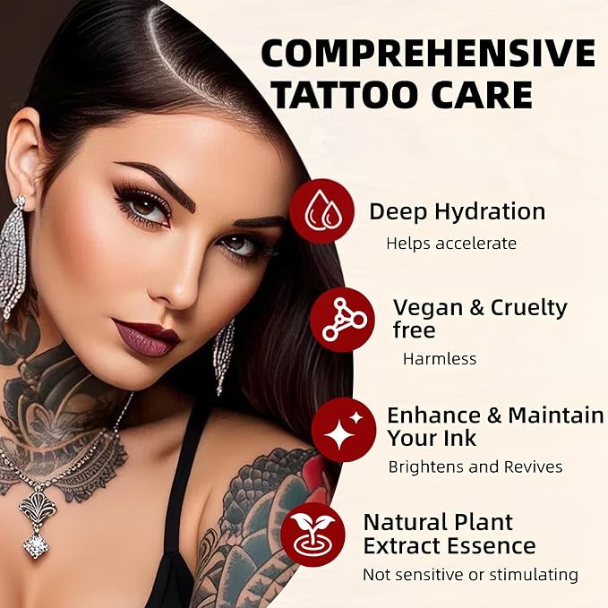 Tattoo Aftercare Balm Herbal Tattoo Healing Cream 35g Fast Absorbing, Non Greasy, Gentle Skin Care Helps Moisturize, Reduce Dryness Support Vibrant Ink Colors