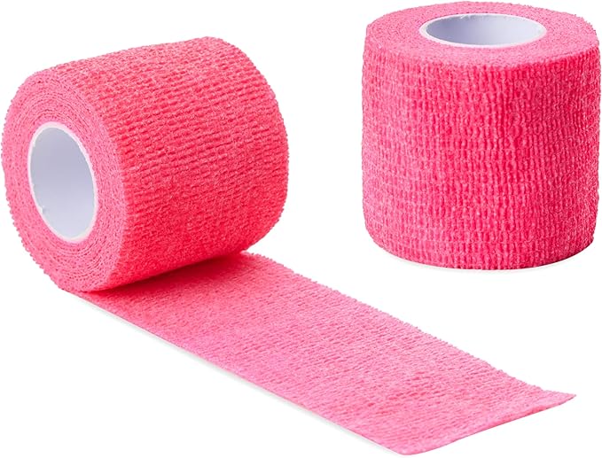 Sensi Wrap Grip Cover Sports Self Bandage Rolls 2-inch x 5-Yards 24pcs (Hot Pink)
