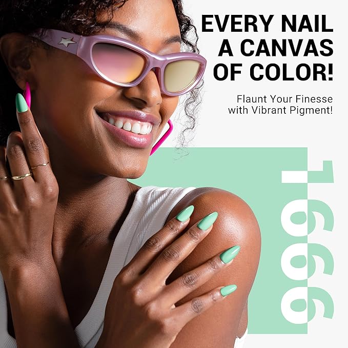 MelodySusie Thick Light Green Gel Nail Polish,0.5fl oz Soak Off UV LED Mint Green Gel Polish Gift for Women Nail Art Manicure Salon DIY Nail Design Decoration at Home-1666