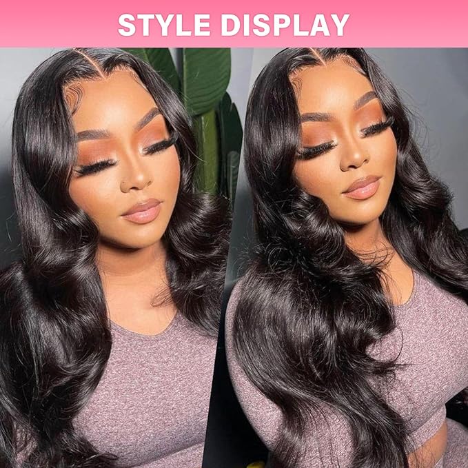WOWANGEL 13x6 HD Lace Front Wigs Human Hair Body Wave Pre Plucked SKINLIKE 0.1mm Extremely Thin Real HD Lace Front Wigs 250% Density Glueless Human Hair Wigs for Women 20 Inch