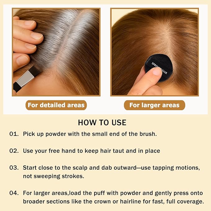 Root Touch Up Hair Color – 3 Color Blendable Hairline Powder for Gray Coverage, Root Cover Up & Thinning Edges – 48H Sweat Resistant, Natural Finish for Women & Men – Dark Brown
