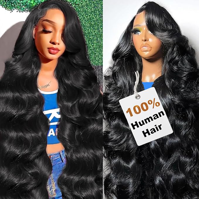200% Density 13x6 Body Wave Wig, 100% Human Hair Wig, [2-year life], HD Lace Front Wigs Human Hair Pre Plucked for Women with Baby Hair 32 Inch