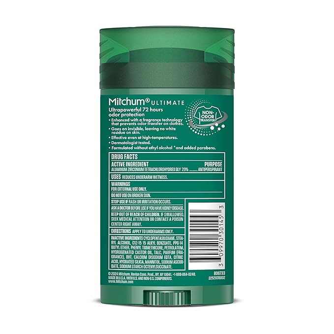Mitchum Ultimate 72H Odor Protection Men’s Antiperspirant & Deodorant 2-Pack, Invisible Solid, Clean Control, 2.7 oz