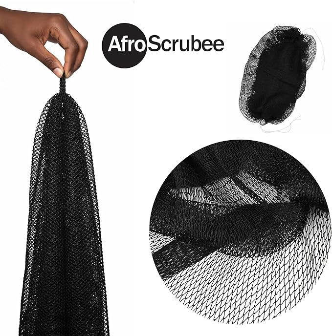 Authentic African Net Sponge Exfoliating Bath Sponge (Black)