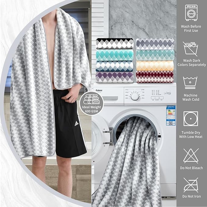 Gray Hand Towels Set 2 Pack-16“x31” Ultra Soft Microfibers Bathroom Towel Set Highly Absorbent Quick Dry Luxury Premium Towel Lightweight Cozy Durable Hand Towel Collection Hotel Spa Gym Kitchen