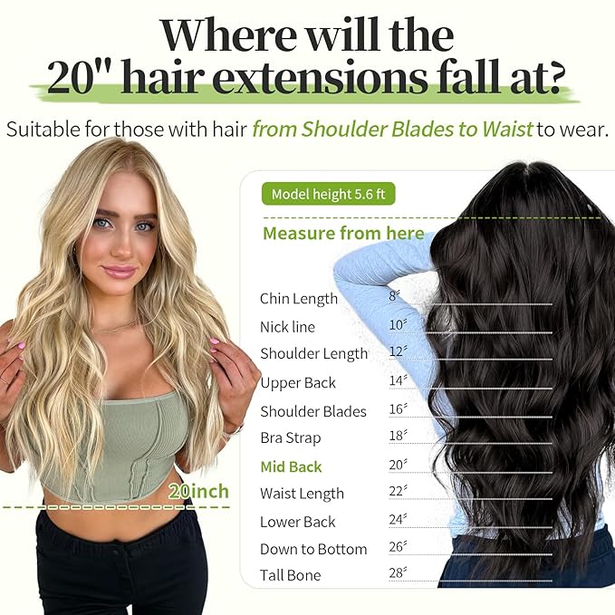 KooKaStyle Invisible Wire Hair Extensions with Transparent Headband Adjustable Size 4 Secure Clips Long Wavy Secret Wire Hairpiece 9H60A#Ash Brown/Platinum Blonde 20 Inch for Women