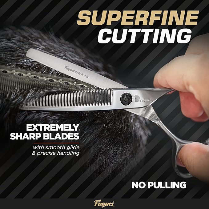 Fagaci Professional Hair Clippers, Hair Scissors & Hair Trimmer Set with Extreme Precise Cut, Cordless Hair Clippers for Men Professional, Barber Clippers 440C, Hair Trimmers for Men, Hair Shears