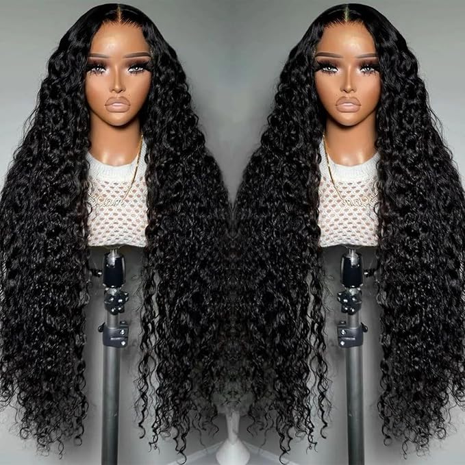 30 Inch Lace Front Wigs Human Hair Deep Wave 200% Density 13x4 HD Full Lace Frontal Wigs Human Hair 12A Pre Plucked Deep Wave Frontal Wig for Women Glueless Wigs Human Hair Natural Hairline