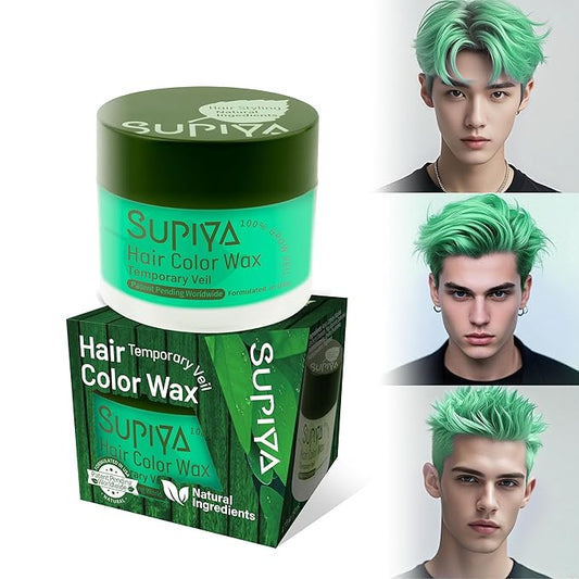 Temporary Hair Color Wax for Men - SUPIYA Washable Hair Wax Color, All-Day Hold Disposable Hair Wax for Christmas, Cosplay & Daily (Color #20W)
