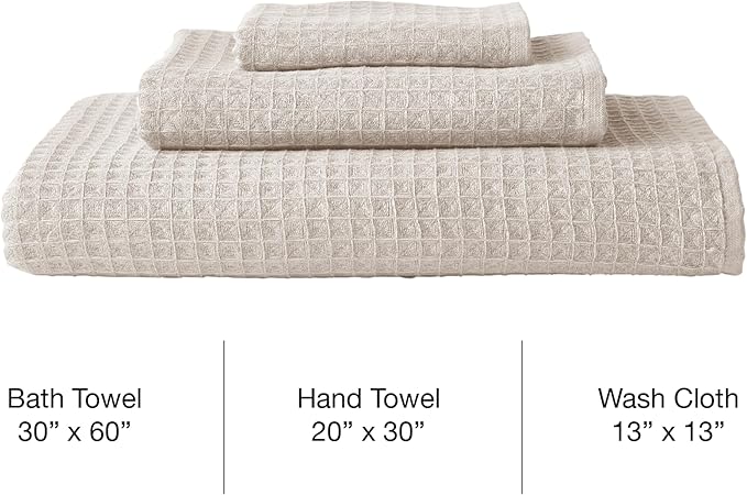 UCHINO Waffle Twist Cotton Weave Hand Towel for Bathroom Lightweight Absorbent Quick Dry Honeycomb Texture Solid Terry Loop Reverse 20" x 30", 1 Hand Towel, White