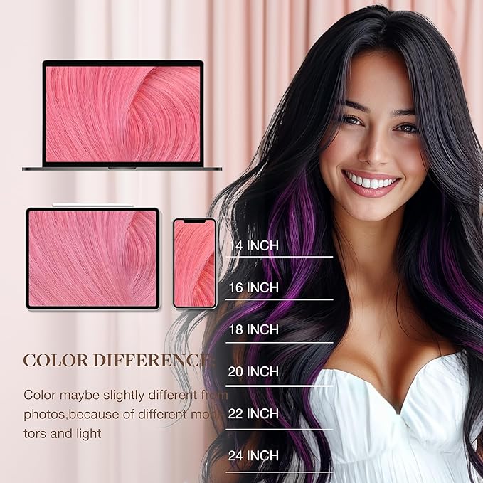 GOO GOO Colored I Tip Hair Extensions, Real Human Hair, 14inch 50g 100S, Cold Fusion I Tip, Invisible Remy, Peach Pink