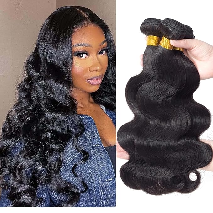 Human Hair Bundles 22 22 22 Inch Body Wave Bundles Human Hair 12A Unprocessed Brazilian Virgin Hair Weave 3 Bundles for Blace Women Natural Black Color 300G