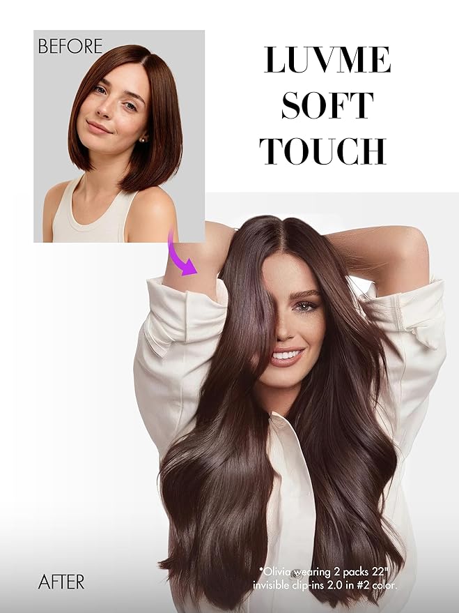 LUVME Invisible Clip in Hair Extensions Real Human Hair, 14 inch 110g 6Pcs, Natural Remy Human Hair Extensions Clip ins for Women, Natural Human Hair Silky Straight Highlight No.2
