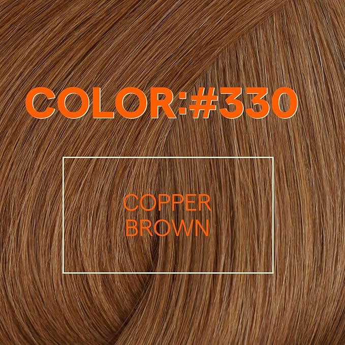 Full Shine Sew In Hair Extensions Real Human Hair Copper Brown Hair Extensions Sew In Machine Tied Weft Extensions Straight Hair Invisible Weft Human Hair For Women 100G 14 Inch