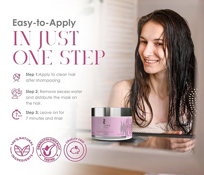 Lazzios Intense Hair Mask – Deep Conditioning & Repairing Hair Mask for Dry Damaged Hair – Hydrating Formula with Caviar, Keratin & Murumuru Butter – Professional Hair Treatment Mask – 300 g