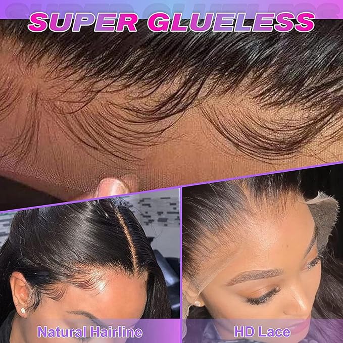 Aicrelery 13x6 Lace Front Wigs Human Hair for Women Body Wave 13x6 HD Lace Frontal Wigs 180 Density Brazilian Glueless Pre Plucked with Baby Hair Natural Black Color 18 Inch