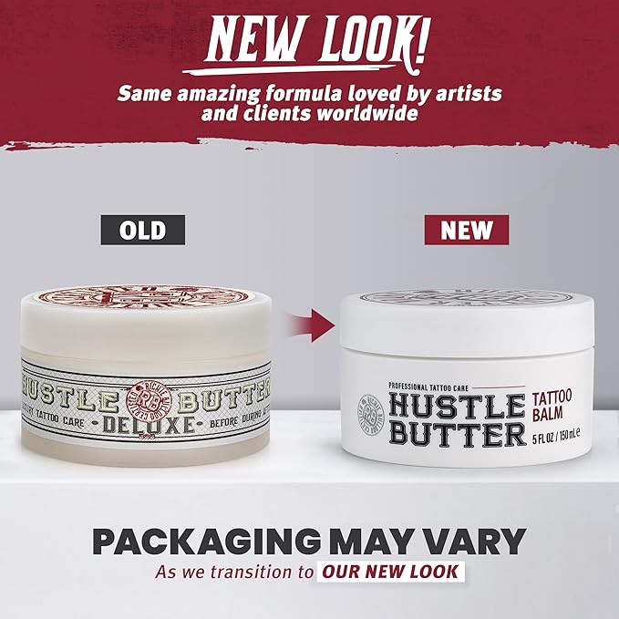Hustle Butter Deluxe – Tattoo Butter for Before, During, and After the Tattoo Process – Anti-Inflammatory Lubrication – 100% Vegan Replacement for Petroleum-Based Products – 5 oz (2 Pack)