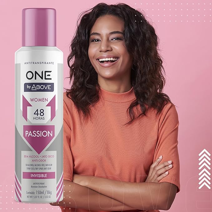 ABOVE 48 Hours One Antiperspirant Deodorant, Passion, 4 Pc - Dry Spray Deodorant for Women - Antiperspirant Spray - No Stain - Cruelty-Free