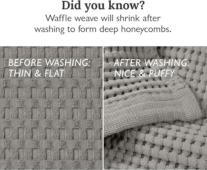 GILDEN TREE Waffle Bath Sheet Quick Dry Towel, Thin Luxury Bath Towels, Bath Sheets 40x80 Large Bath Towels, Modern Style (Pewter)