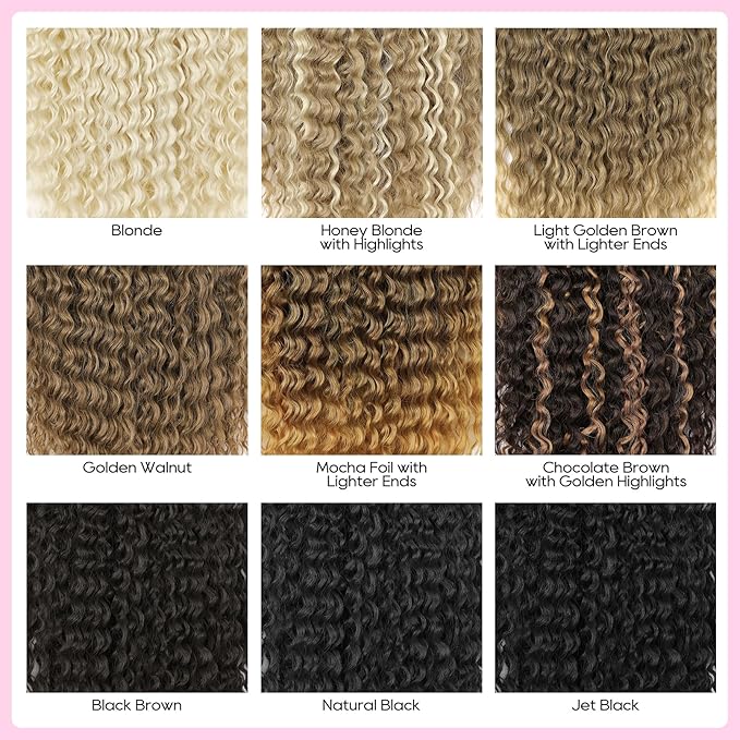 REECHO Hair Extensions - 4PCS 20" Water Wave Clip in Hair Extensions 100% Super Protein Silky Soft Natural Look with Invisible Lace Weft Hairpieces for Women - Black Brown