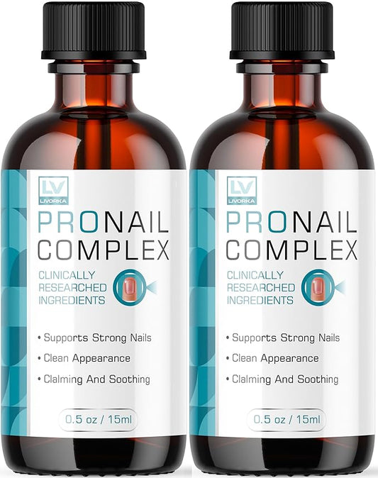 (2 Pack) Pronail Complex - Original Formula Toenail Treatment Pronail Complex Liquid Drops Premium Formula Extra Strength, Pro Nail Complex Oil Liquid Drop All Natural Support, 2 Bottles for 2 Months