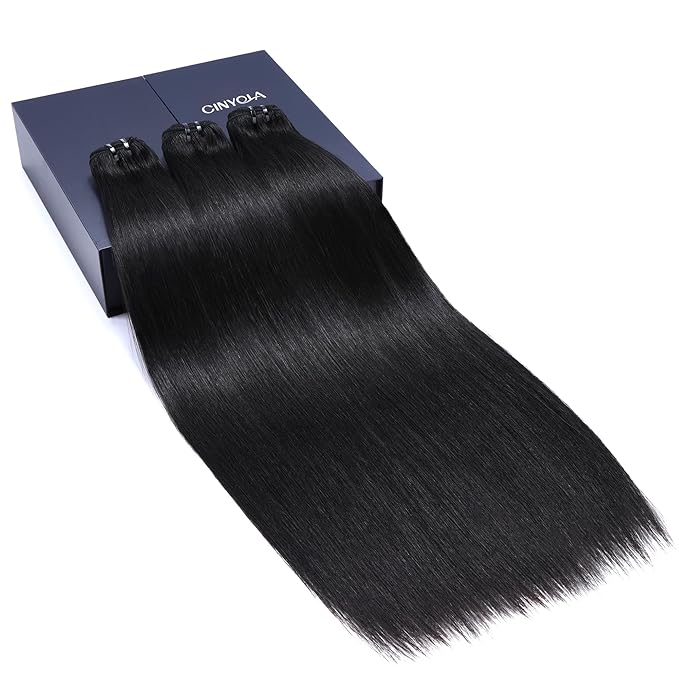 Real Raw Human Hair 3 Bundles Deal Straight, 6X Lifespan Than Regular Virgin Hair, No.1 Quality, No Shedding, No Tangling, 18 20 22 inches Raw Indian Hair Bundles