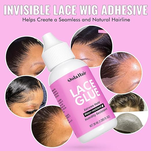 Dolahair Extreme Hold Lace Glue for Wigs, Waterproof, Invisible Bonding, 1.3 Ounce