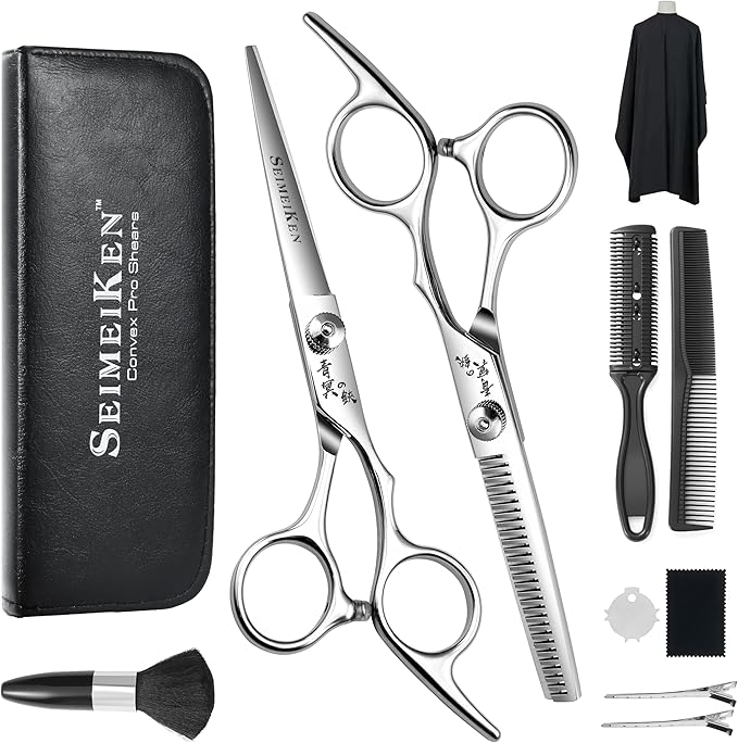 Hair Cutting Scissors Kit – 6.0 Inch Professional Hair Shears - Hairdressing Barber Thinning Scissors for Salon & Home Use
