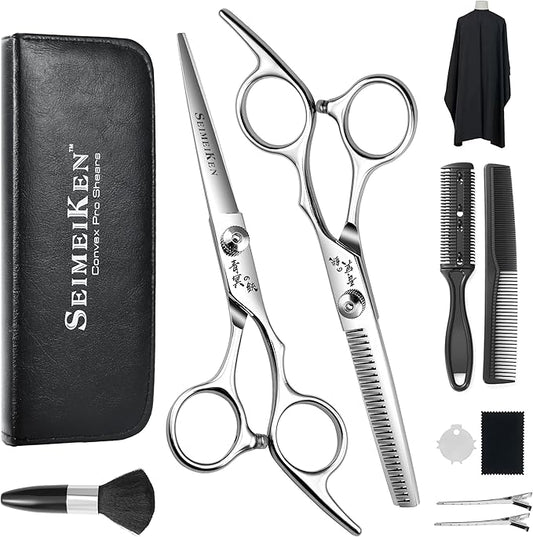 Hair Cutting Scissors Kit – 6.0 Inch Professional Hair Shears - Hairdressing Barber Thinning Scissors for Salon & Home Use