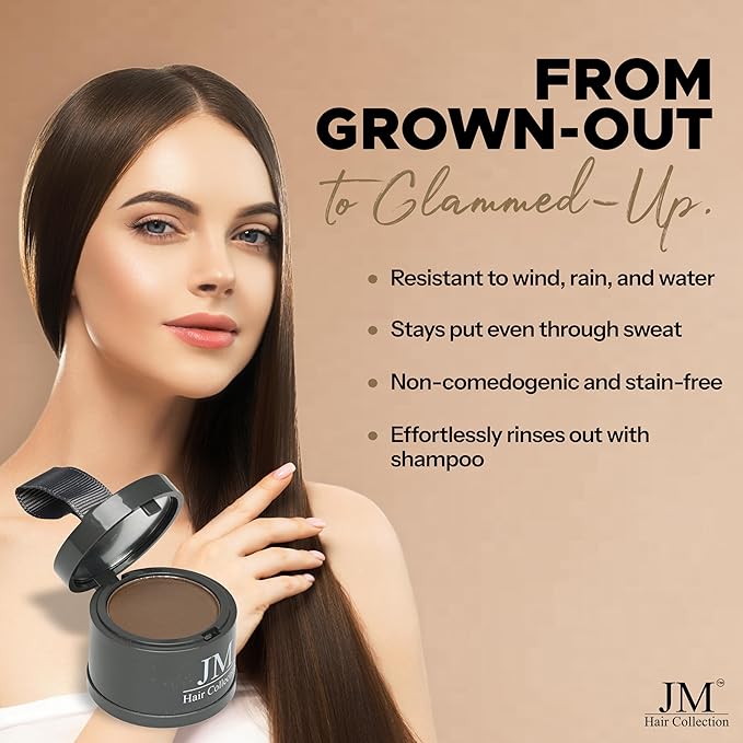 Root Cover Up - Medium Brown Hair Color Powder, Water-Resistant, All Hair Types - 4 oz