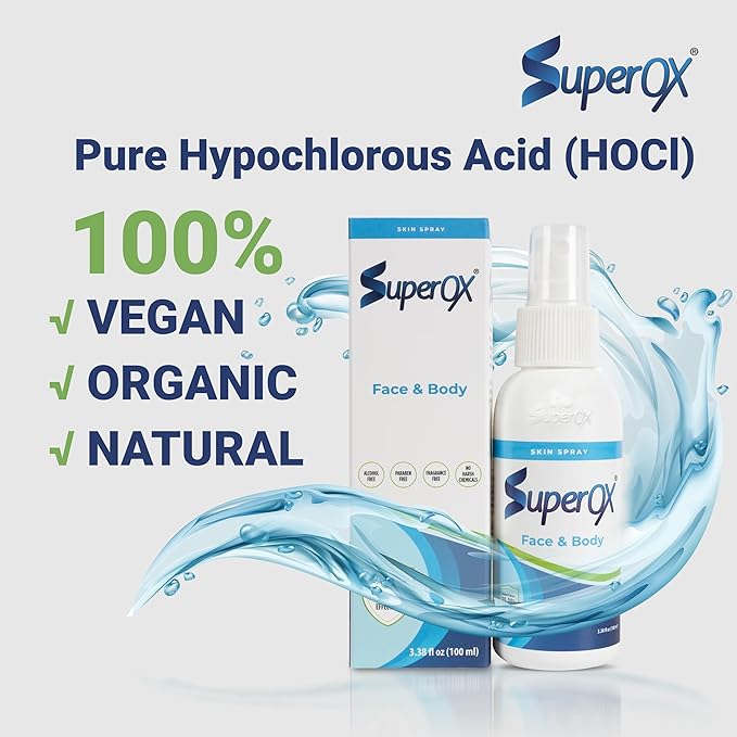 Superox Skin Spray - Minor Cuts, Scars, Tattoo & Piercing Aftercare - Natural & Non-Irritating - (3.4 oz)
