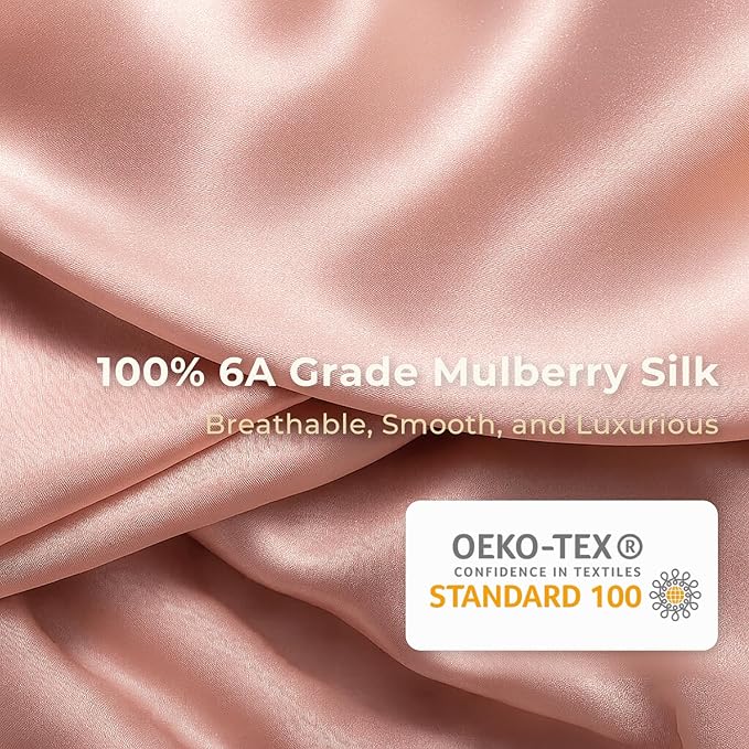 Pure Silk Scrunchies, 100% Mulberry Silk Hair Elastic for Women, Anti-Crease, Gentle on Hair, 1 PC, Sunset Beach