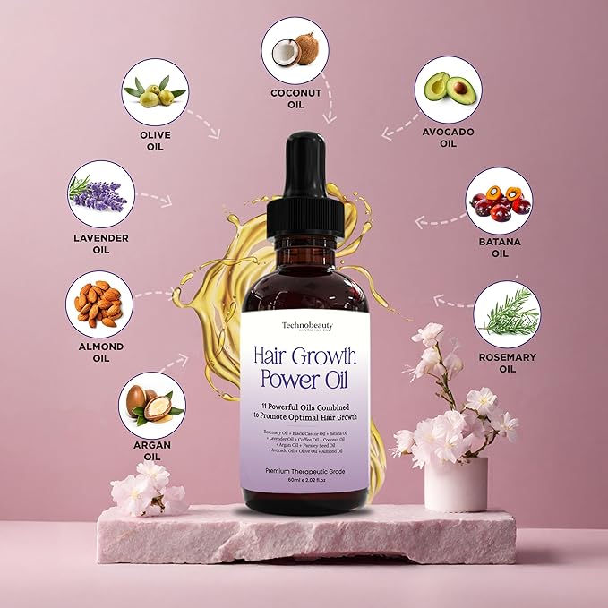 Rosemary Oil With Black Castor, Batana, Lavender, Coffee, Coconut, Argan, Avocado, Olive, Almond & Parsley Seed Oil, 11 Oils Infused for Ultimate Hair Growth (2 Pack (4.04 fl oz) 120 ml)
