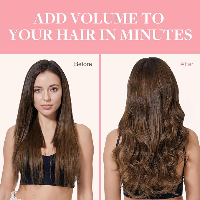GOO GOO Clip in Hair Extensions Real Human Hair, Remy Human Hair Extensions Clip ins for Women, Natural Human Hair, 26inch 135g 7Pcs, 4A Chocolate Brown