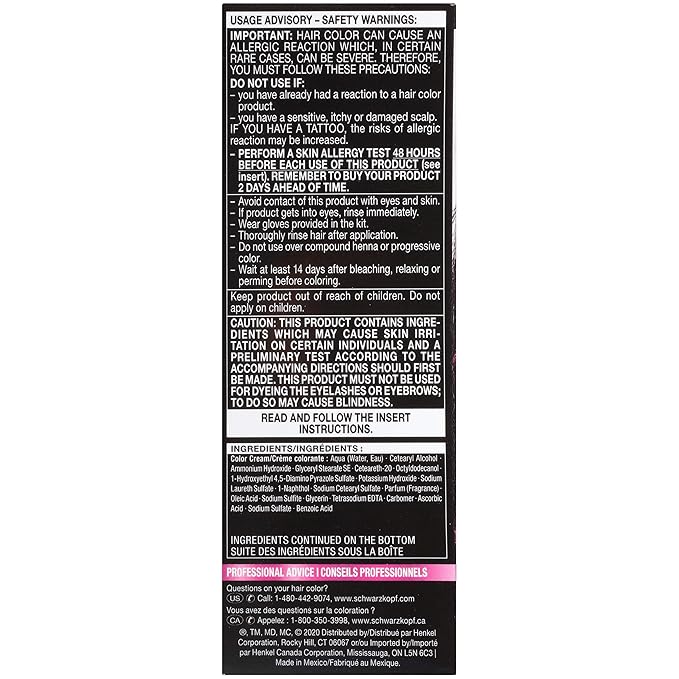 Schwarzkopf Color Ultime Hair Color, 5.23 Charcoal Fuchsia, 1 Application - Permanent Hair Dye for Vivid Color Intensity and Fade-Resistant Shine up to 10 Weeks (Pack of 2)