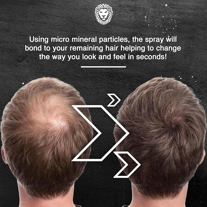 Mane Hair Thickening Spray & Root Touch Up, Seal & Control Combo Pack, Instantly Thicker Hair for Men & Women, Fill in Hairlines and Hide Thinning and Fine Patches - Jet Black, 12 Colors (6.76 oz)
